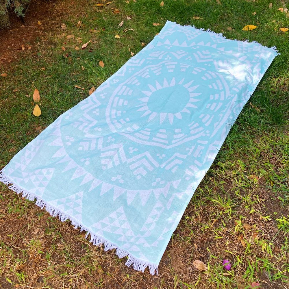 100% Organic Turkish cotton green Doublesided Beach - Spa towel